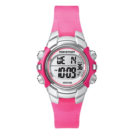 Timex Marathon Women?s Round Pink Sports Watch Digital Resin Water Resistant